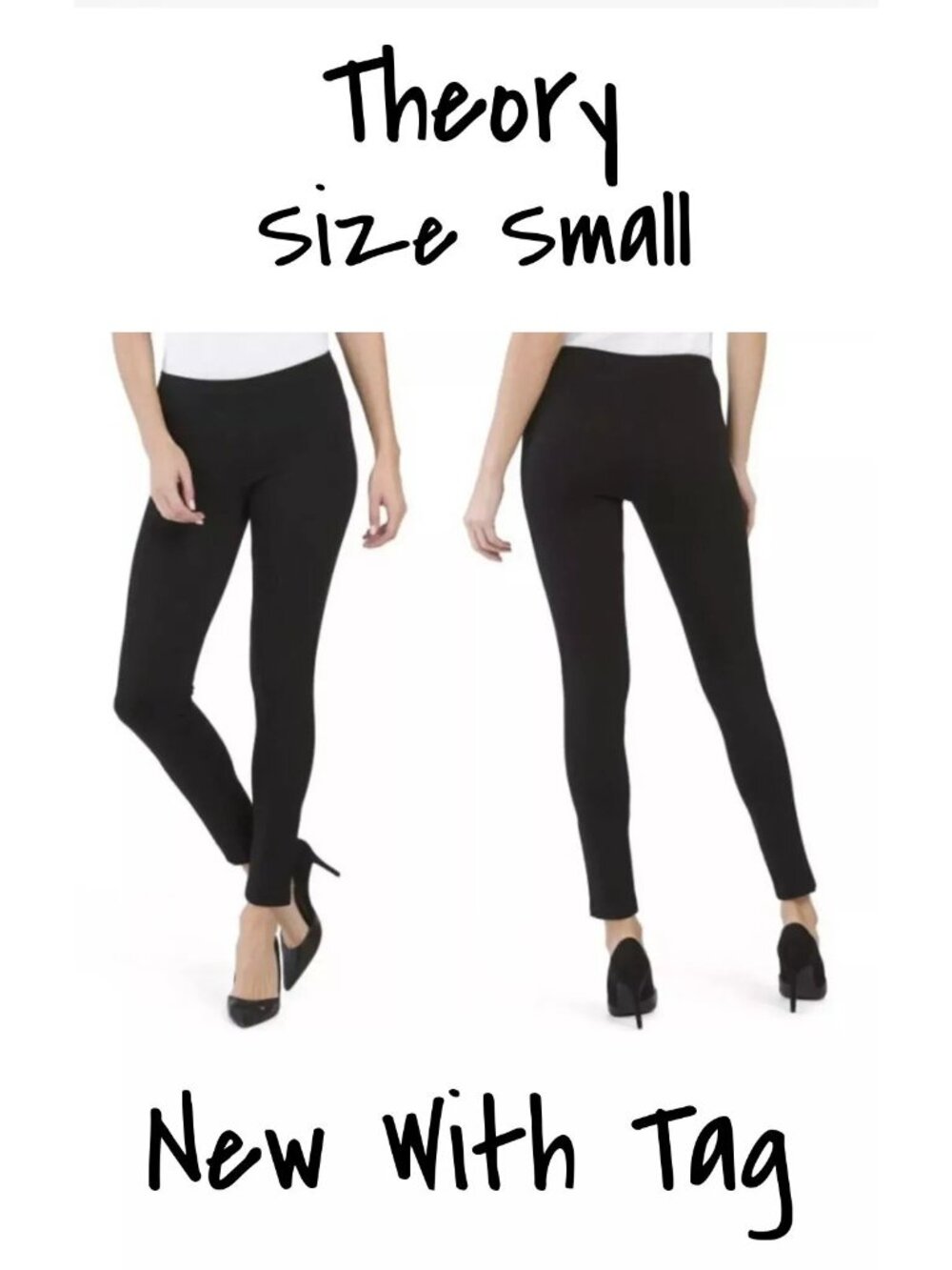 Theory Aurore Sabali Black Knit Leggings for Women, Size Small, New with Tags